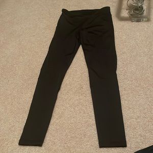 Black workout leggings with mesh